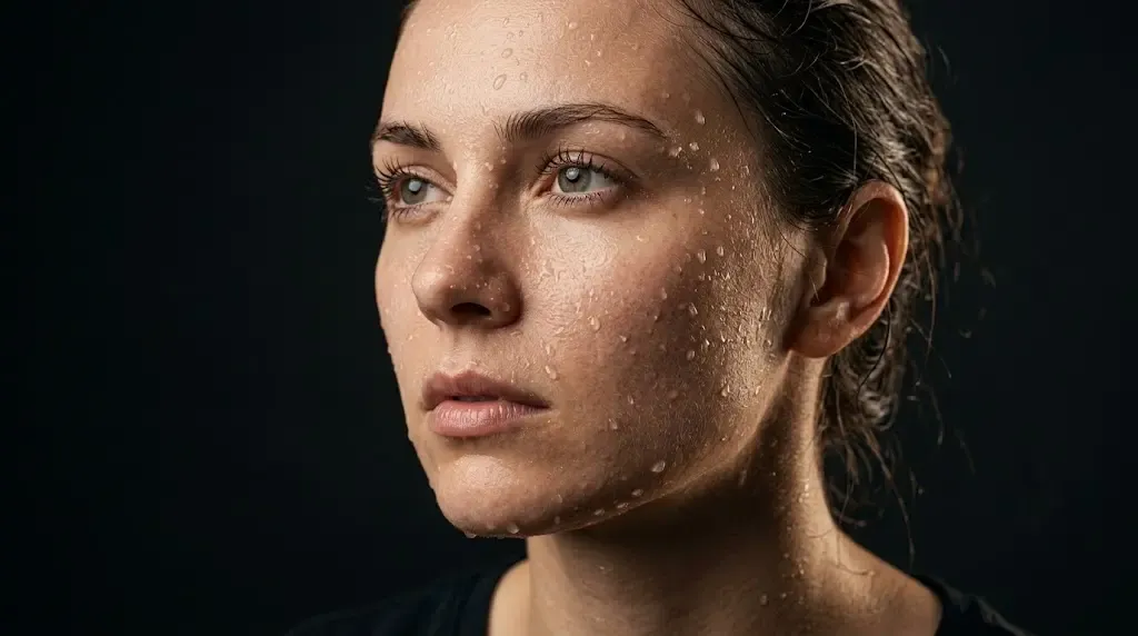 عکاسی پرتره با قطرات آب روی صورت